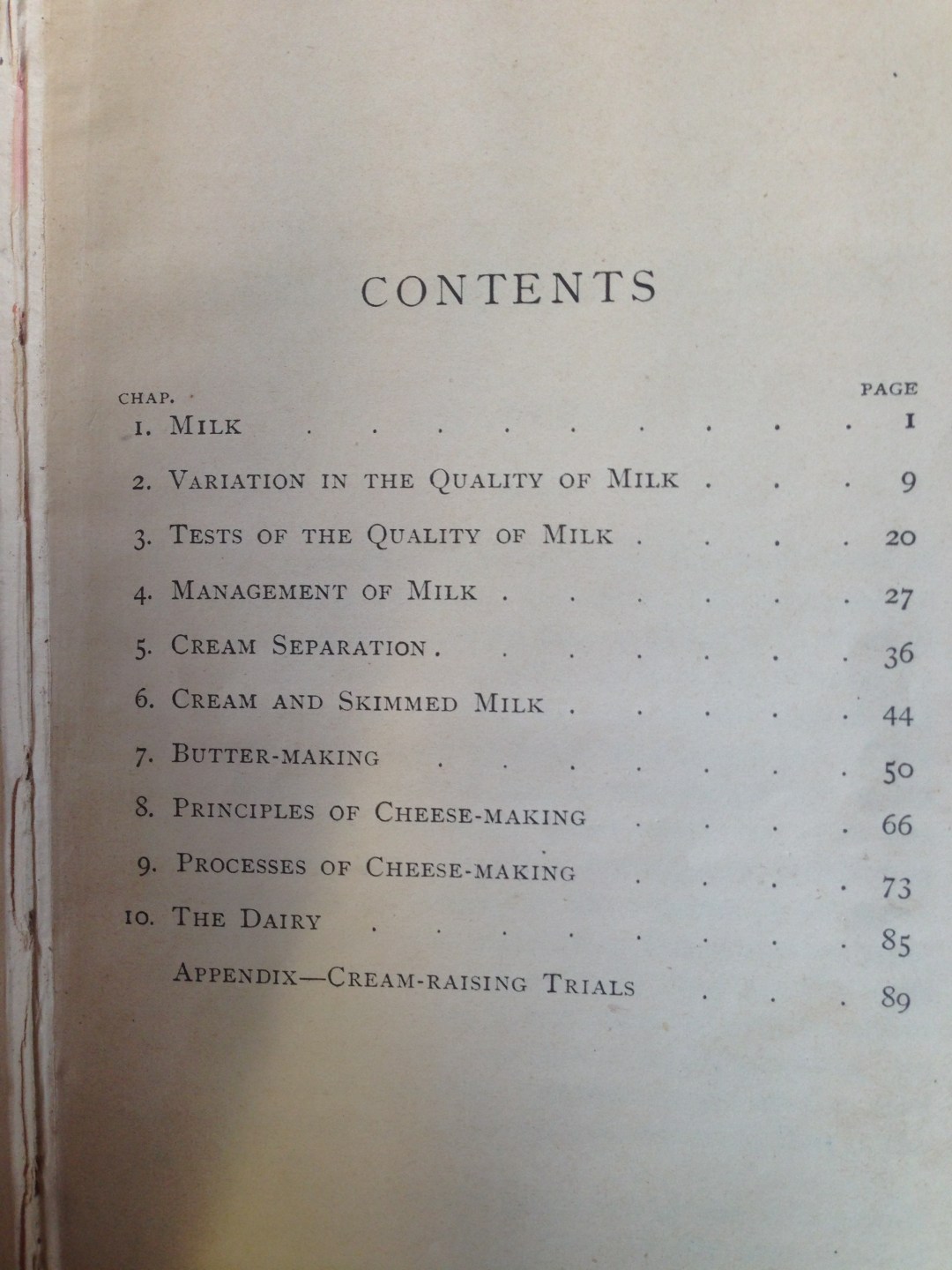 dairy-book-contents-page